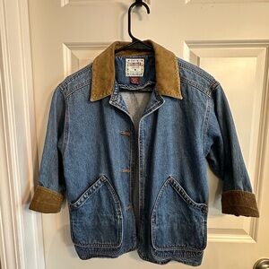 Vintage Limited Denim Jacket with Brown Corduroy Accents